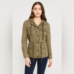 Abercrombie & Fitch Olive Green Military Utility Jacket Women's SMALL Y2K Grunge